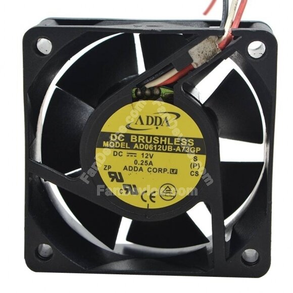 ADDA AD0612UB-A73GP DC 12V 0.25A 3 Wires Axial Cooling Fan