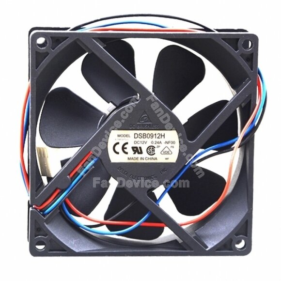 Delta DSB0912H DC 12V 0.24A 3 Wires Axial Cooling Fan