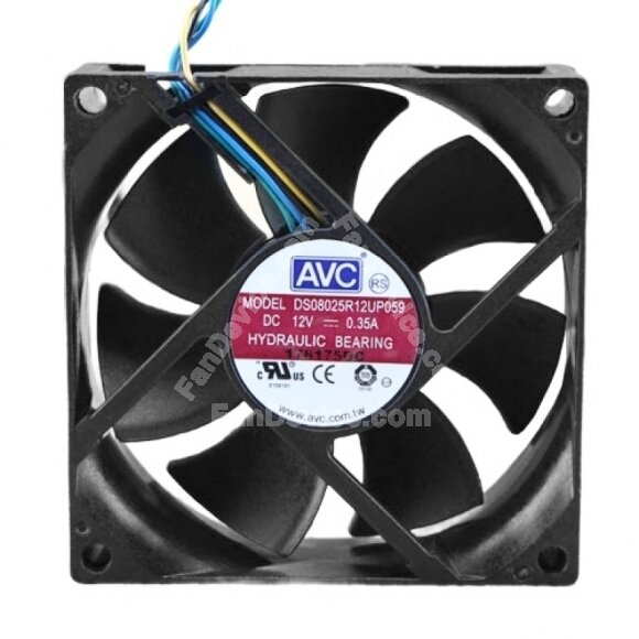 AVC DS08025R12UP059 DC 12V 0.35A 2 Wires / 3 Wires / 4 Wires Axial Cooling Fan