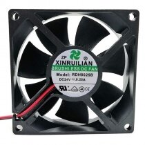 XINRUILIAN RDH8025B DC 24V 0.25A 2 Wires Axial Cooling Fan