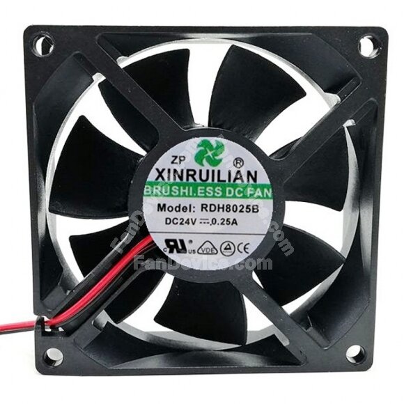 XINRUILIAN RDH8025B DC 24V 0.25A 2 Wires Axial Cooling Fan