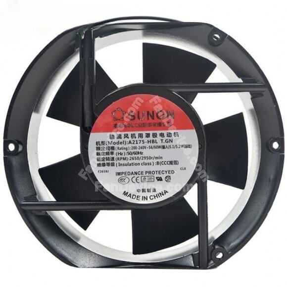 Sunon A2175-HBL T.GN AC 220-240V 56/60W 2 Wires Axial Cooling Fan