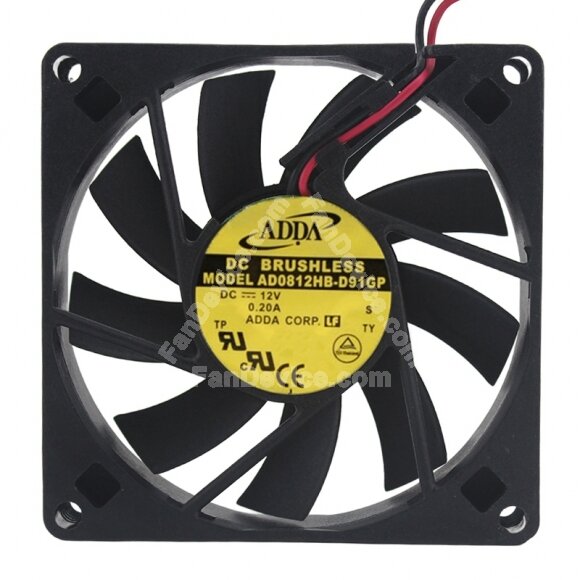 ADDA AD0812HB-D91GP DC 12V 0.20A 8015 Axial Brushless Cooling Fan