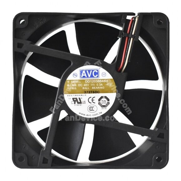 AVC DD12038B48H DC 48V 0.3A 12038 Axial Ball Bearing Cooling Fan