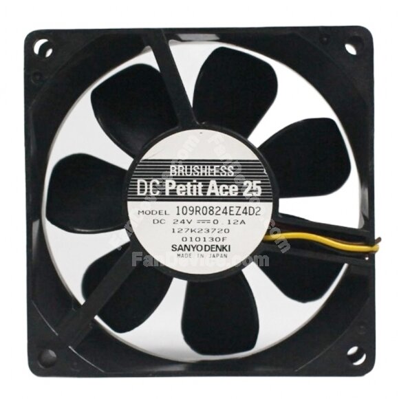 Sanyo Denki 109R0824EZ4D2 DC 24V 0.12A 8025 Brushless PWM Axial Cooling Fan