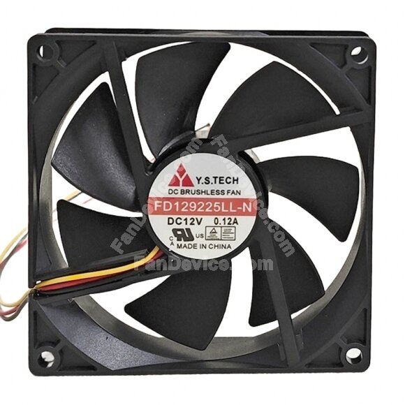 Y.S.TECH FD129225LL-N DC 12V 0.12A 9025 Axial Cooling Fan