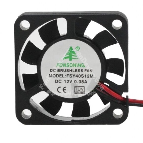 FONSONING FSY40S12M DC 12V 0.08A 2 Wires Axial Cooling Fan