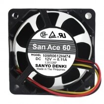 Sanyo Denki San Ace 60 109R0612H474 DC 12V 0.11A 6025 Axial Cooling Fan