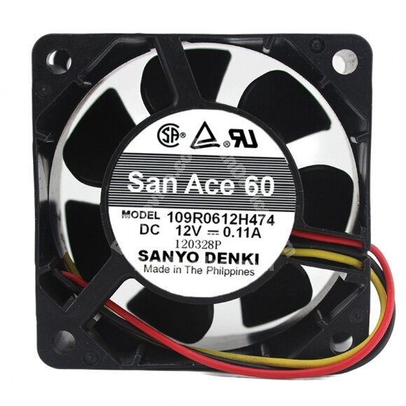 Sanyo Denki San Ace 60 109R0612H474 DC 12V 0.11A 6025 Axial Cooling Fan