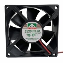MAGIC MGA8024UB-O25 DC 24V 0.48A 2 Wires / 3 Wires Axial Cooling Fan