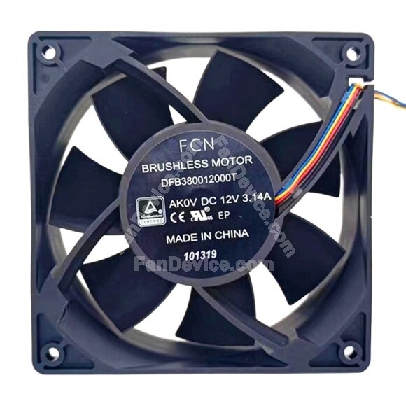 FCN DFB380012000T DC 12V 3.14A 12038 Axial Cooling Fan