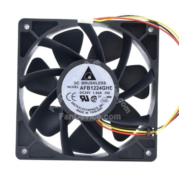 Delta AFB1224GHE DC 24V 1.60A 2 Wires / 3 Wires / 4 Wires Axial Cooling Fan
