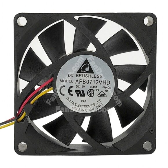 Delta AFB0712VHD DC 12V 0.40A 7020 Axial Cooling Fan