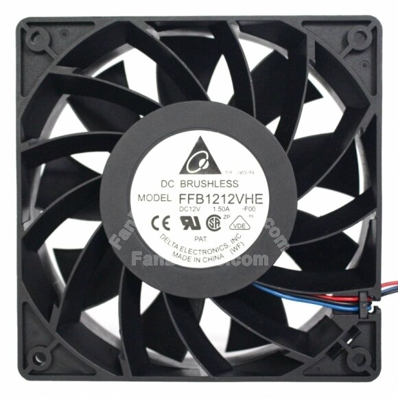 Delta FFB1212VHE DC 12V 1.50A 2 Wires / 3 Wires / 4 Wires Axial Cooling Fan