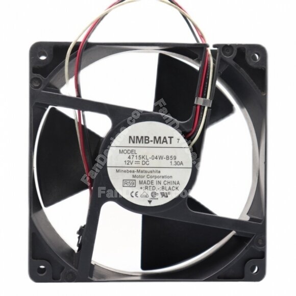 NMB 4715KL-04W-B59 DC 12V 1.30A 3 Wires Axial Cooling Fan