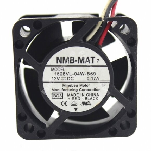 NMB 1608VL-04W-B69 DC 12V 0.17A 3 Wires Axial Cooling Fan