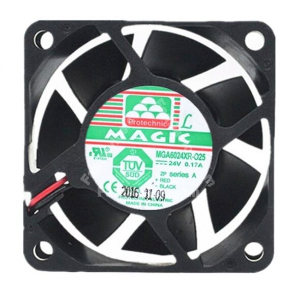 MAGIC MGA6024XR-O25 DC 24V 0.17A 6025 Axial Cooling Fan