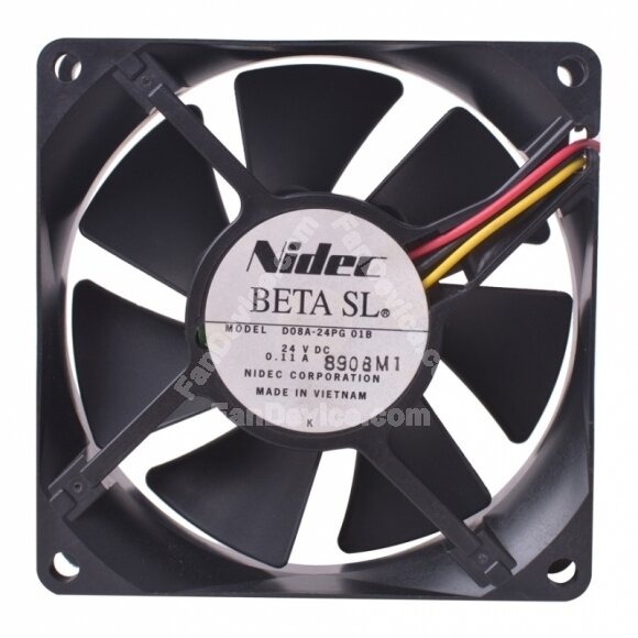 Nidec D08A-24PG DC 24V 0.11A 3 Wires Axial Cooling Fan