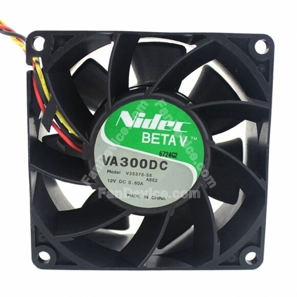 Nidec VA300DC V35375-58 DC 12V 0.6A 2 Wires / 3 Wires Axial Cooling Fan