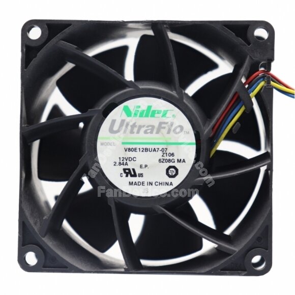 Nidec V80E12BUA7-07 DC 12V 2.84A 2 Wires / 3 Wires / 4 Wires Axial Cooling Fan