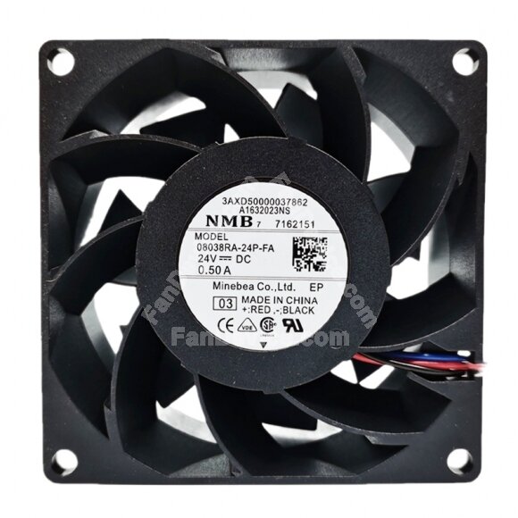 NMB 08038RA-24P-FA DC 24V 0.50A 8038 Axial Cooling Fan