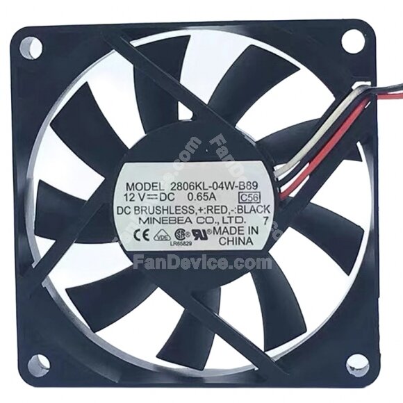 NMB 2806KL-04W-B89 DC 12V 0.65A 7015 Axial Brushless Cooling Fan