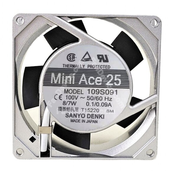 Sanyo Denki Mini Ace 25 109S091 AC 100V 0.1A/0.09A 8/7W 9025 Axial Cooling Fan