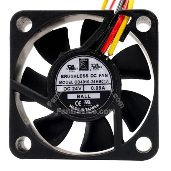 Orion OD4010-24HB01A DC 24V 0.09A 4010 Axial Brushless Ball Bearing Cooling Fan