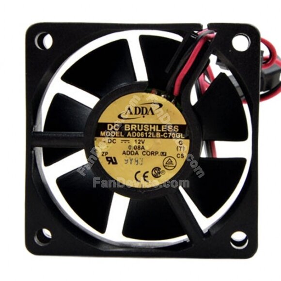 ADDA AD0612LB-C70GL DC 12V 0.08A 6020 Axial Brushless Cooling Fan