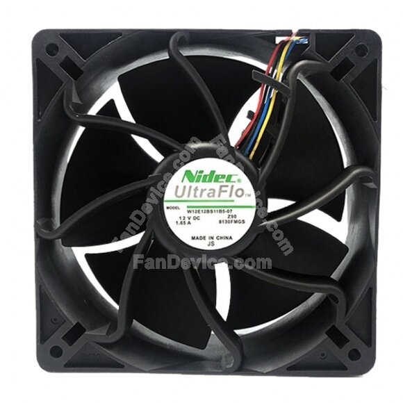 Nidec UltraFlo W12E12BS11B5-07 DC 12V 1.65A 12038 Axial Cooling Fan