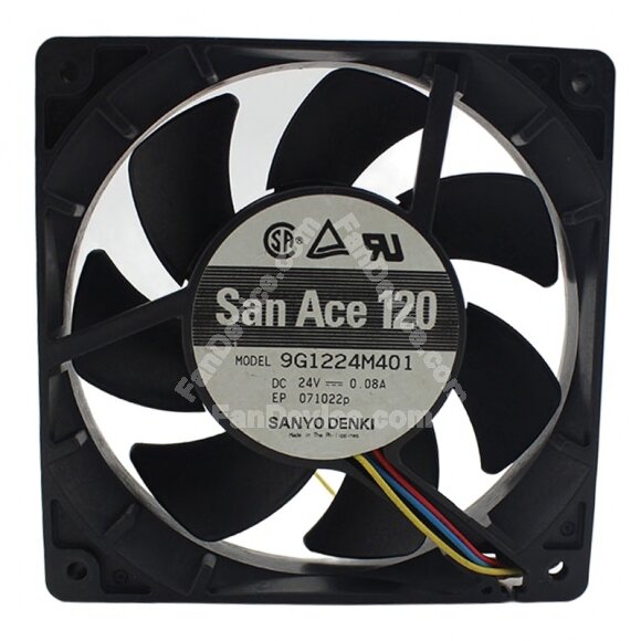Sanyo Denki 9G1224M401 DC 24V 0.08A 12025 Axial Cooling Fan