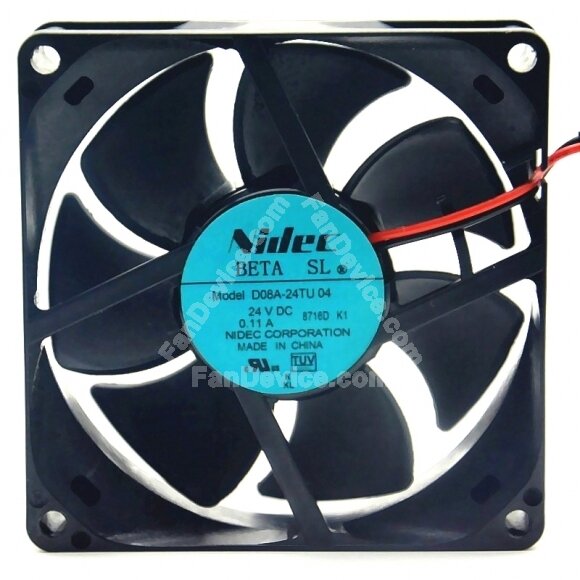 Nidec D08A-24TU DC 24V 0.11A 2 Wires Axial Cooling Fan