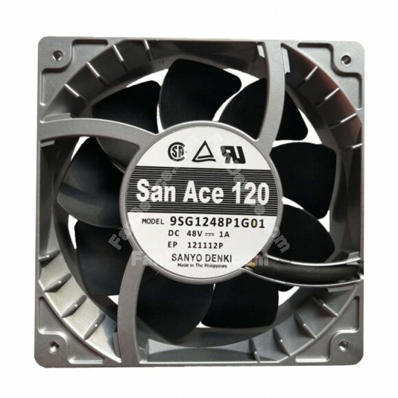 Sanyo Denki 9SG1248P1G01 DC 48V 1A 3 Wires / 4 Wires Axial Cooling Fan