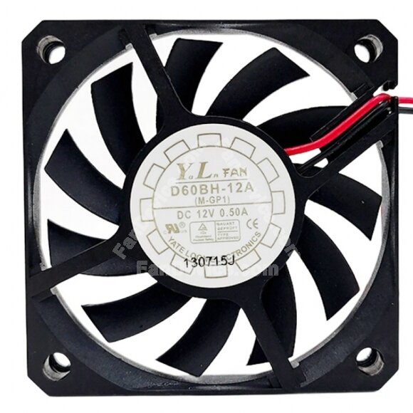 YaLn Fan D60BH-12A DC 12V 0.50A 2 Wires Axial Cooling Fan