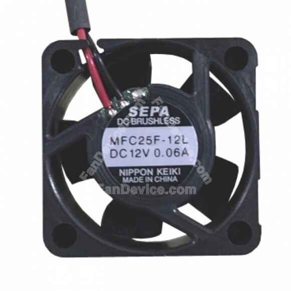 SEPA MFC25F-12L DC 12V 0.06A 2 Wires Axial Cooling Fan