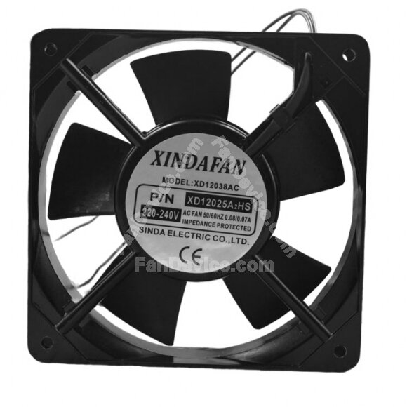 XINDAFAN XD12025A2HS AC 220-240V 0.08/0.07A 2 Wires Axial Cooling Fan