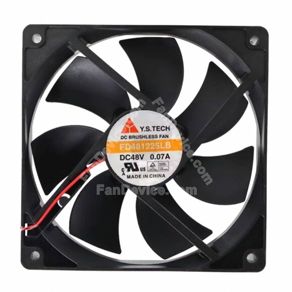 Y.S.TECH FD121225LB DC 12V 0.18A 2 Wires / 3 Wires / 4 Wires Axial Cooling Fan
