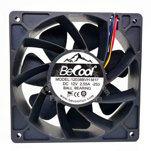 BeCool 12038BVH-M1F DC 12V 2.55A 12038 Ball Bearing Axial Cooling Fan