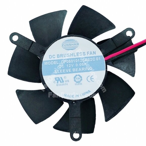 ZUNSHAN DF0501012SEE2C 01 DC 12V 0.05A Sleeve Bearing Axial Cooling Fan