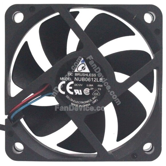 Delta NUB0612LB 12V 0.08A 3 Wires 6015 DC Brushless Axial Cooling Fan
