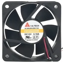 Y.S.TECH FD126020HB 12V 0.16A 2 Wires Cooling Fan