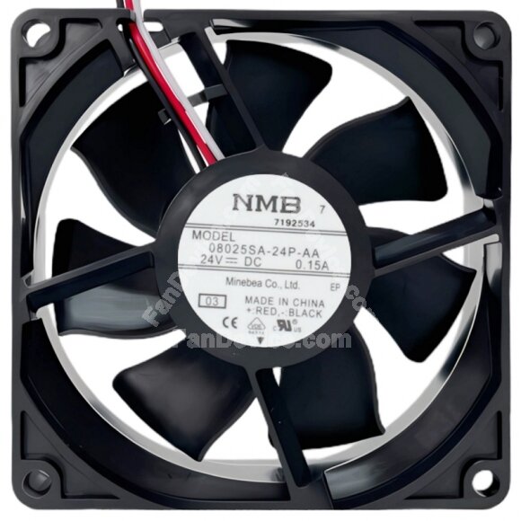 NMB 08025SA-24P-AA DC 24V 0.15A 3 Wires Axial Cooling Fan