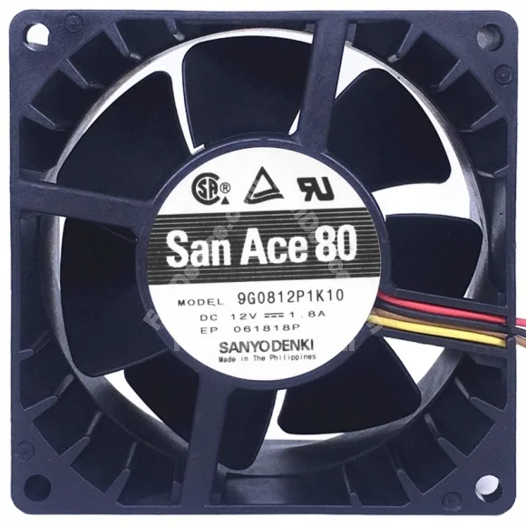 Sanyo 9G0812P1K10 DC 12V 1.8A 4 Wires Axial Cooling Fan