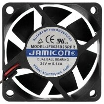 JAMICON JF0625B2SRPR DC 24V 0.14A 2 Wires Dual Ball Bearing Axial Fan