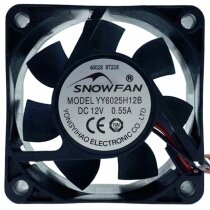 SNOWFAN YY6025H12B DC 12V 0.55A 2 Wires Axial Cooling Fan