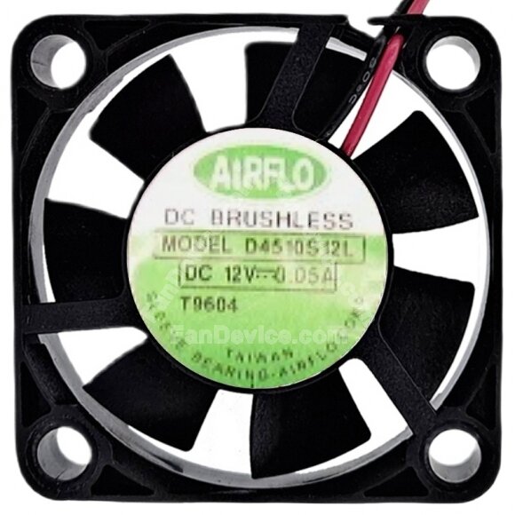 AIRFLO D4510S12L 12V 0.05A 2 Wires DC Brushless Axial Cooling Fan