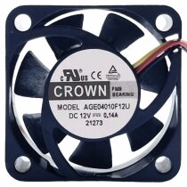 CROWN AGE04010F12U DC 12V 0.14A 2 / 3 / 4 Wires Axial Cooling Fan