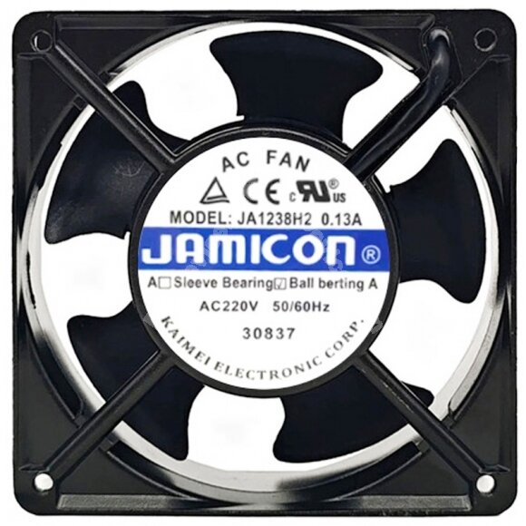 JAMICON JA1238H2 AC 220V 0.13A 2 Wires 12038 Ball Bearing Axial Fan