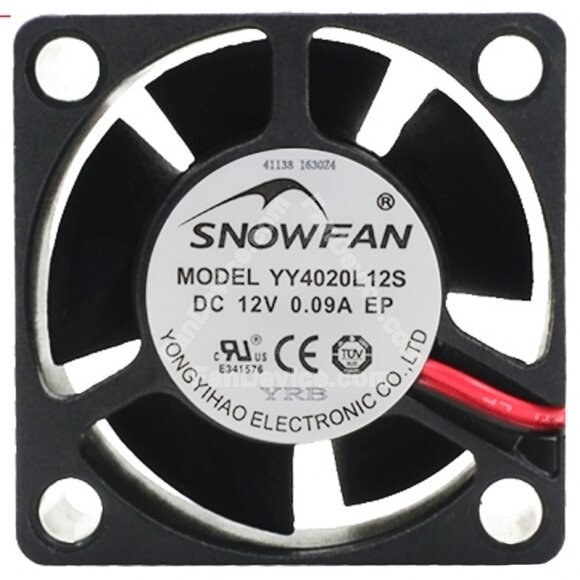SNOWFAN YY4020L12S DC 12V 0.09A 2 Wires Axial Cooling Fan