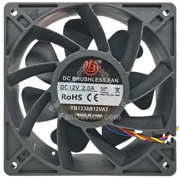 YB YB1238B12VAT 12V 2.0A 12038 DC Brushless Axial Fan